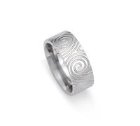 kkjoy Whale of the Sea Wide Ring Mountain Range Whirlpool Band Stainless Steel Her Side Face Promise Ring Jewelry Gift For Women Men