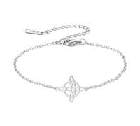 kkjoy Witches Knot Bracelet Stainless Steel Celtic Triangle Knot Wiccan Symbol Bracelet Magic Knot Witchcraft Amulet for Women Charming Ladies (Silver)