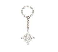 kkjoy Witches Knot Keychain Stainless Steel Magic Knot Pagan Wiccan Symbol Pendant 4-Pointed Celtic Knot Witchcraft Keyring Purse Bag Accessories Gifts for Women Girls