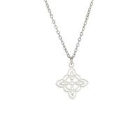 KKJOY Witches Knot Necklace Stainless Steel Magic Knot Pagan Wiccan Symbol Pendant 4-Pointed Celtic Knot Witchcraft Necklace for Women Girls