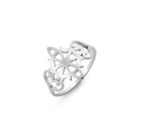 kkjoy Witches Knot Ring Stainless Steel Four Moons Magic Knot Pagan Wiccan Symbol Ring Celtic Knot Witchcraft Amulet for Women Charming Ladies