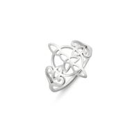 kkjoy Witches Knot Ring Stainless Steel Magic Knot Pagan Wiccan Symbol Ring Celtic Triangle Knot Witchcraft Amulet for Women Charming Ladies