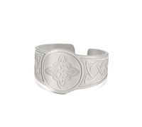 kkjoy Witches Knot Ring Stainless Steel Pagan Wiccan Symbol Magic Knot Adjustable Open Finger Rings 4-Pointed Celtic Knot Witchcraft Ring for Women Men