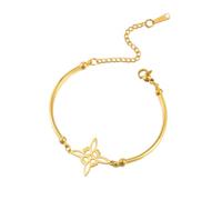 kkjoy Witches Knot Smooth-finish Half-Bangle Bracelet Stainless Steel Infinity Magic Wiccan Symbol Witchcraft Amulet Jewelry for Women Men(Gold)