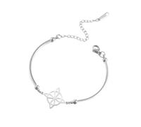 kkjoy Witches Knot Smooth-finish Half-Bangle Bracelet Stainless Steel Magic Wiccan Symbol Witchcraft Amulet Jewelry for Women Men(Silver)