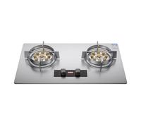 KKJPL 75CM Stainless Steel Gas Stove Double Burner Outdoor Gas Stove Propane Cooker 8.5kW Accidental Flameout Protection Device(NG)