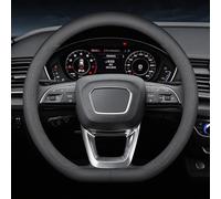 KKJZFRDCR Steering Wheel Cover, for Ford Ranger Raptor 2013-2022 2023 Premium Full Grain Cowhide Leather Laser Cut Perforations Ultra Thin Breathable Comfort,D
