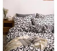 KKLDSD Black White Love Heart Duvet Cover 200X200,Hand Drawn Graffiti Style Love Pattern Bedding Set,Soft Microfiber Quilt Cove for Kids Teens Adults Bedroom Decor Double