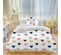 KKLDSD Colorful Love Heart Pattern Duvet Cover 200X200,Hand Drawn Graffiti Style Heart Bedding Set,Modern Simple Design Quilt Cover for Kids Teens Adults All Season Double