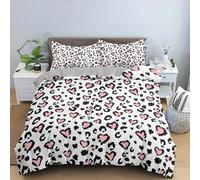 KKLDSD Pink Love Printed Duvet Cover 135X200,Hand Drawn Graffiti Black Heart Print Bedding Set for kids Girls boys Teens Aldult,Modern Simple White Quilt Cover with Zipper Closure Single