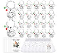 Kklolai 20 Sets Robin Memorial Gifts Bird Keychains Funeral Favours Remembrance Cards Organza Bags Robins Appear When Loved Ones Are Near Remembrance Christmas Keyring for Guests Women