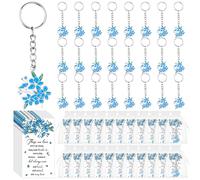 Kklolai 25 Sets Funeral Favors for Guests Forget Me Not Keychain Remembrance Memorial Cards Organza Bags for Loved Ones Celebration of Life Keepsakes (Forget Me Not Flower)