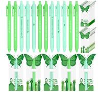Kklolai 30 Sets Mental Health Awareness Pens Bulk Green Ballpoint Pens with Butterfly Cards Mental Health Gifts for Women Men Volunteers Charity Public Community Events & Fundraising Campaigns