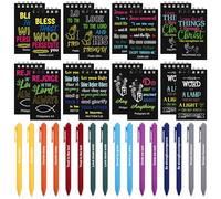 Kklolai 32 Pcs Christian Gifts Bulk Bible Verse Spiral Notebooks Religious Ballpoint Pen Motivational Inspirational Scripture Pocket Journal Notepads for Church Teacher Coworker Supplies