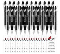 Kklolai 60 Pcs Funeral Pens Memorial Cards Bulk Share a Memory Funeral Remembrance Pens Cardinal Prayer Cards Organza Bags for Celebration of Life Funeral Condolence Book Writing Memorial Gift