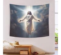 KKLOSDXERT 3D Jesus Print Wall Blanket Home Decoration Bedding Poster Wall Art Tapestry Wall Hanging Tapestries Soft Polyester for Bedroom Living Room Dorm Home Decorations 180cmx230cm
