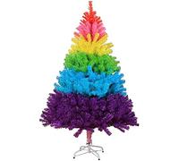 KKLT 2ft Colorful Artificial Christmas Tree,Rainbow PVC Christmas Pine Tree Metal Stand Holiday Seasonal Decoration Desk Ornament For Home Office Supplies Gift-Rainbow 60(2ft), (3wo6a-002)