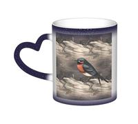 KKLWEGU 11 Oz Ceramic Coffee Mugs, Color Changing Mug Personalized Novelty Coffee Mug Cup Barn Swallow In Graphite Tea Cup Cool Coffee Mugs For Men Women Funny Gift Blue