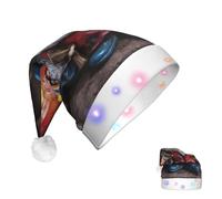 KKLWEGU 2025 Funny Santa Hat For Adults Plush Light Up Christmas Hats Colorful Gnomes Soft Xmas Holiday Hat For Christmas Holiday Party Supplies