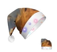 KKLWEGU 2025 Funny Santa Hat For Adults Plush Light Up Christmas Hats Giraffe Animals Of Africa Soft Xmas Holiday Hat For Christmas Holiday Party Supplies