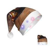 KKLWEGU 2025 Funny Santa Hat For Adults Plush Light Up Christmas Hats Guitar Collection Soft Xmas Holiday Hat For Christmas Holiday Party Supplies