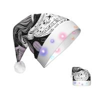 KKLWEGU 2025 Funny Santa Hat For Adults Plush Light Up Christmas Hats Magic Witch Witchcraft Bohemian Drawing Soft Xmas Holiday Hat For Christmas Holiday Party Supplies