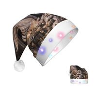 KKLWEGU 2025 Funny Santa Hat For Adults Plush Light Up Christmas Hats Old Ancient Outhouse Soft Xmas Holiday Hat For Christmas Holiday Party Supplies