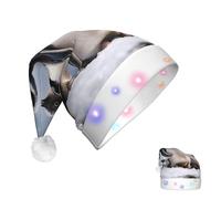 KKLWEGU 2025 Funny Santa Hat For Adults Plush Light Up Christmas Hats Young Penguins With Snow Soft Xmas Holiday Hat For Christmas Holiday Party Supplies