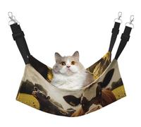 KKLWEGU 3D Animal Brown Cow Cat Hammock Summer Breathable Hanging Pet Cage Hammock Bed Adjustable Soft Sleeping Hammock for Cats Small Dogs Rabbits Medium