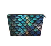 KKLWEGU 3d Magical Dragon Scales Pattern Cosmetic Bag Pu Leather Waterproof Makeup Bag Portable Travel Toiletry Bag Organizer Gold Zipper Pouch For Women Ladies Gift, Gold, One Size