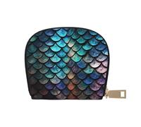 KKLWEGU 3d Magical Dragon Scales Pattern Credit Card Holder Wallet, Leather Zipper Card Wallet For Women Ladies Rfid Blocking Card Case Small Coin Purse Accordion Wallet Gift