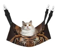 KKLWEGU 3D Tiger Head Cat Hammock Summer Breathable Hanging Pet Cage Hammock Bed Adjustable Soft Sleeping Hammock for Cats Small Dogs Rabbits Large