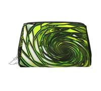 KKLWEGU Abstract Green Snake Leather Makeup Bag Waterproof Cosmetic Bag Organizer Small Make Up Zipper Pouch Portable Travel Toiletry Bag For Women Girls, Silver, One Size