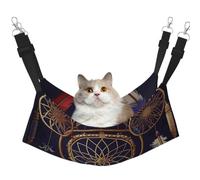 KKLWEGU American Dream Catcher Cat Hammock Summer Breathable Hanging Pet Cage Hammock Bed Adjustable Soft Sleeping Hammock for Cats Small Dogs Rabbits Medium