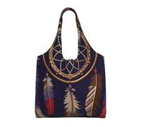 KKLWEGU American Dream Catcher Large Tote Bag For Women, Heavy Duty Foldable Shopping Tote Bag Shoulder Bag For Work Beach Travel