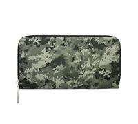 KKLWEGU Army Digital Camouflage Women'S Wallet Zip Around Travel Leather Wallet Card Holder Clucth Purse Gift For Women Ladies