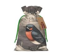 KKLWEGU Barn Swallow In Graphite Christmas Drawstring Gift Bags Reusable Christmas Wrapping Bag W/Tags 8.3x11.8 Inch Xmas Treat Pouch Goody Bags Candy Treat Bag For Xmas Holiday Presents Party Favor