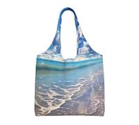 KKLWEGU Beautiful Cloud Beach Large Tote Bag For Women, Heavy Duty Foldable Shopping Tote Bag Shoulder Bag For Work Beach Travel