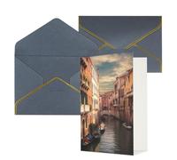 KKLWEGU Beautiful Venice Canal View Greeting Card with Envelopes Thinking of You Card Happy Birthday Wedding Invitation Blank Note Cards for All Occasions 4x6
