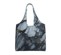 KKLWEGU Black Textured Marble Large Tote Bag For Women, Heavy Duty Foldable Shopping Tote Bag Shoulder Bag For Work Beach Travel