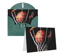 KKLWEGU Blank Greetings Card 4'' X 6'' With Envelopes, Basketball Thank You Cards Note Cards Dark Green All Occasion Cards For Christmas Holidays Birthday Graduation Anniversaries