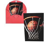 KKLWEGU Blank Greetings Card 4'' X 6'' With Envelopes, Basketball Thank You Cards Note Cards Red All Occasion Cards For Christmas Holidays Birthday Graduation Anniversaries