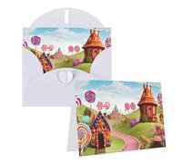 KKLWEGU Blank Greetings Card 4'' X 6'' With Envelopes, Candy Beautiful Land Thank You Cards Note Cards White All Occasion Cards For Christmas Holidays Birthday Graduation Anniversaries