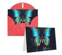 KKLWEGU Blank Greetings Card 4'' X 6'' With Envelopes, Elegant Butterfly Thank You Cards Note Cards Red All Occasion Cards For Christmas Holidays Birthday Graduation Anniversaries