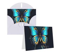 KKLWEGU Blank Greetings Card 4'' X 6'' With Envelopes, Elegant Butterfly Thank You Cards Note Cards White All Occasion Cards For Christmas Holidays Birthday Graduation Anniversaries