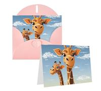 KKLWEGU Blank Greetings Card 4'' X 6'' With Envelopes, Giraffe Thank You Cards Note Cards Pink All Occasion Cards For Christmas Holidays Birthday Graduation Anniversaries