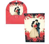 KKLWEGU Blank Greetings Card 4'' X 6'' With Envelopes, Just Married Thank You Cards Note Cards Red All Occasion Cards For Christmas Holidays Birthday Graduation Anniversaries