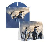 KKLWEGU Blank Greetings Card 4'' X 6'' With Envelopes, Sea Penguin Thank You Cards Note Cards Blue All Occasion Cards For Christmas Holidays Birthday Graduation Anniversaries