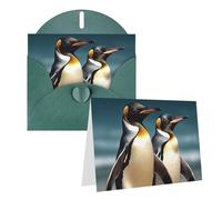 KKLWEGU Blank Greetings Card 4'' X 6'' With Envelopes, Stylish Animal Penguin Thank You Cards Note Cards Dark Green All Occasion Cards For Christmas Holidays Birthday Graduation Anniversaries