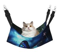 KKLWEGU Butterfly Night Cat Hammock Summer Breathable Hanging Pet Cage Hammock Bed Adjustable Soft Sleeping Hammock for Cats Small Dogs Rabbits Large